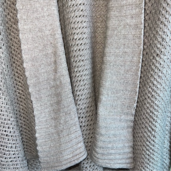 Eileen Fisher Cream Chunky Knit Open Front Long Sleeve Cardigan Sz L - Picture 4 of 11